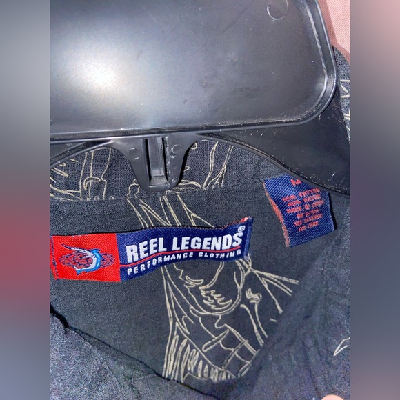 Reel Legends Men’s Hawaiian shirt w/sailfish-size medium-nice shell buttons-EUC - Picture 3 of 6